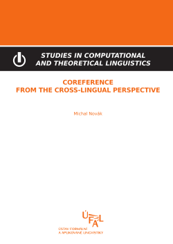 Novák Michal: Coreference from the cross-lingual perspective