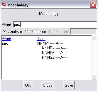 Bonito: Running the morphological analyser