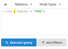 A simple query searching for Predicates in PDT 3.0